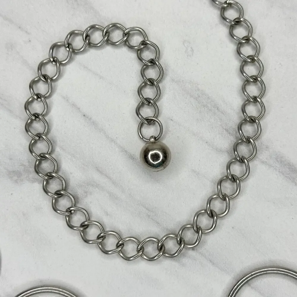 Silver Tone Disc Chain Link Belt One Size (OS) ✨